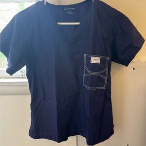 Blue Sky Scrubs Navy Classic Shelby Scrub Top